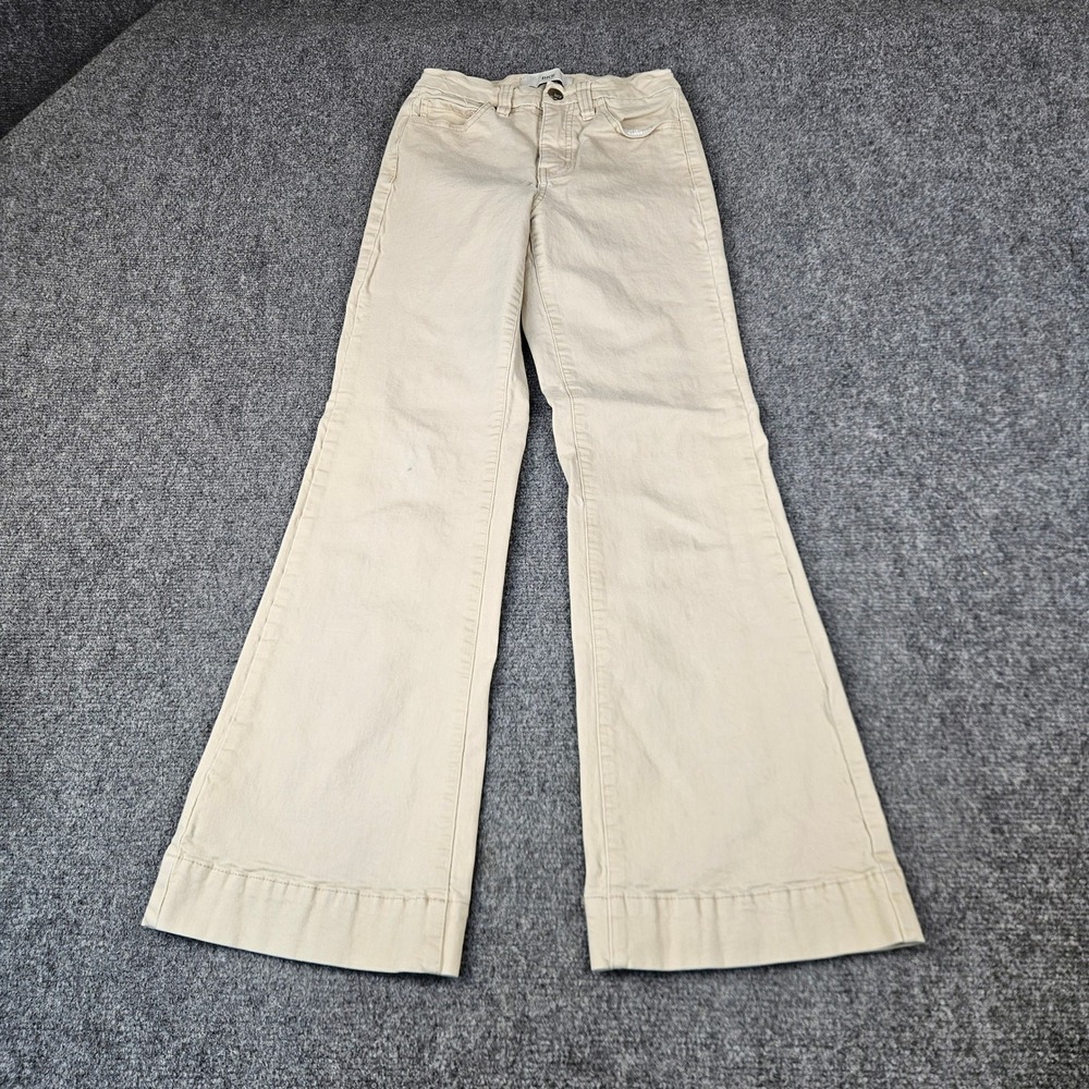 BKE Denim Tan Khaki Flare Jeans Womens High Rise Wide Leg Stretch Pants